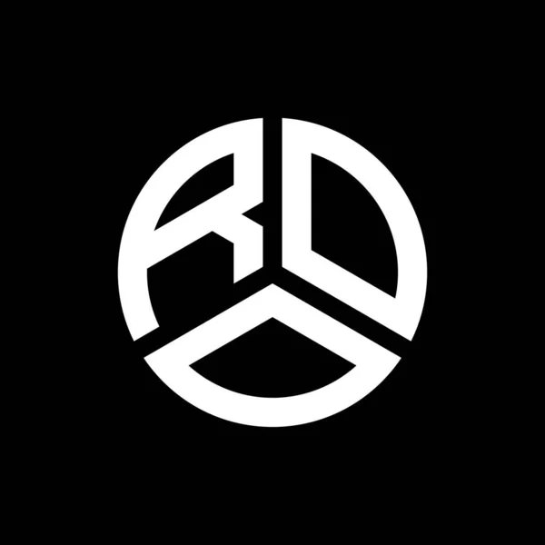 Дизайн Логотипу Літери Roo Чорному Тлі Roo Креативні Ініціали Концепції — стоковий вектор