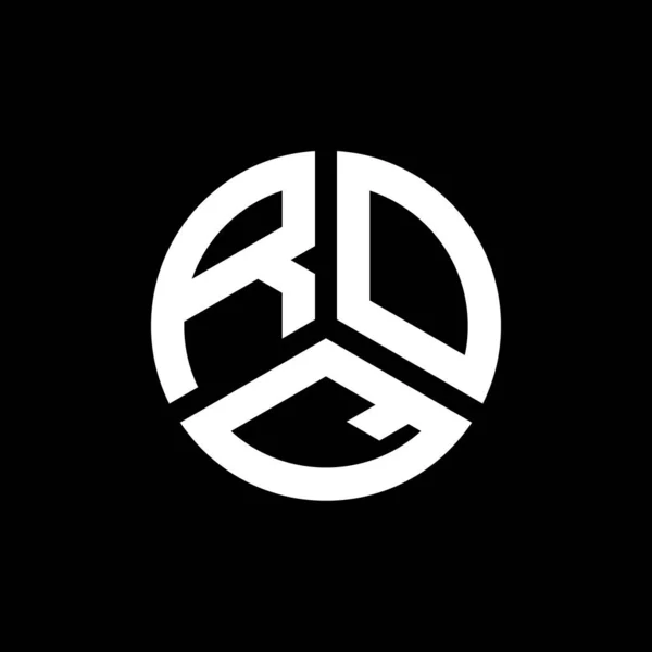Projekt Logo Litery Roq Czarnym Tle Kreatywne Inicjały Roq Koncepcja — Wektor stockowy