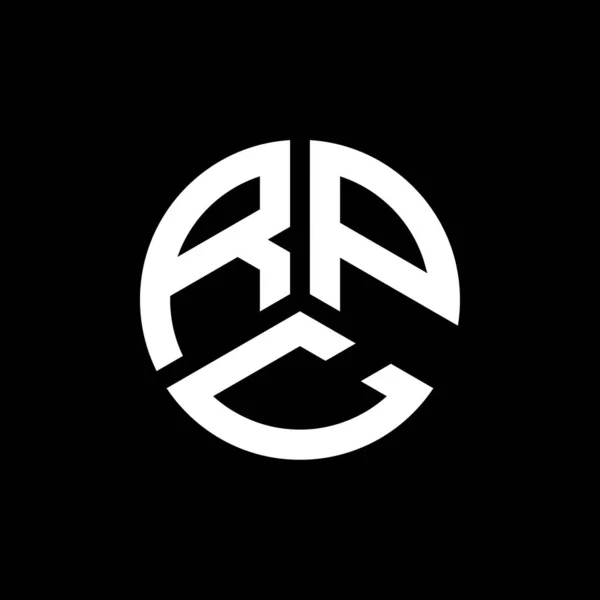 Diseño Del Logotipo Letra Rpc Sobre Fondo Negro Rpc Iniciales — Vector de stock