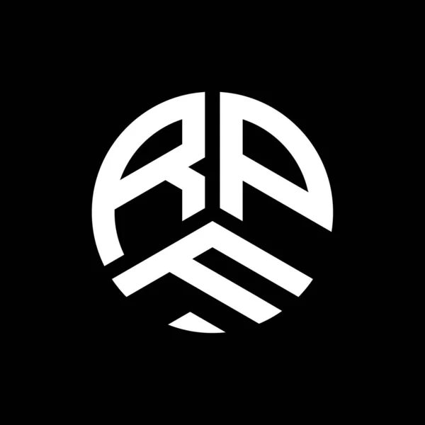 Diseño Del Logotipo Letra Rpf Sobre Fondo Negro Rpf Iniciales — Archivo Imágenes Vectoriales