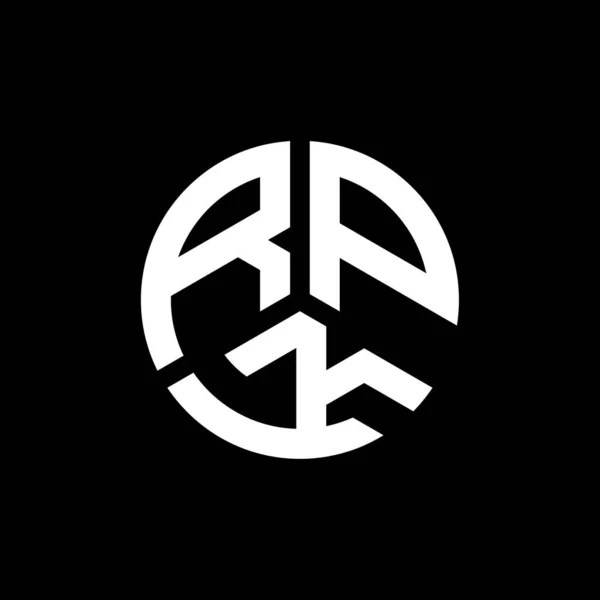 黒を基調としたRpkレターロゴデザイン Rpkクリエイティブイニシャルレターロゴコンセプト Rpkレターデザイン — ストックベクタ