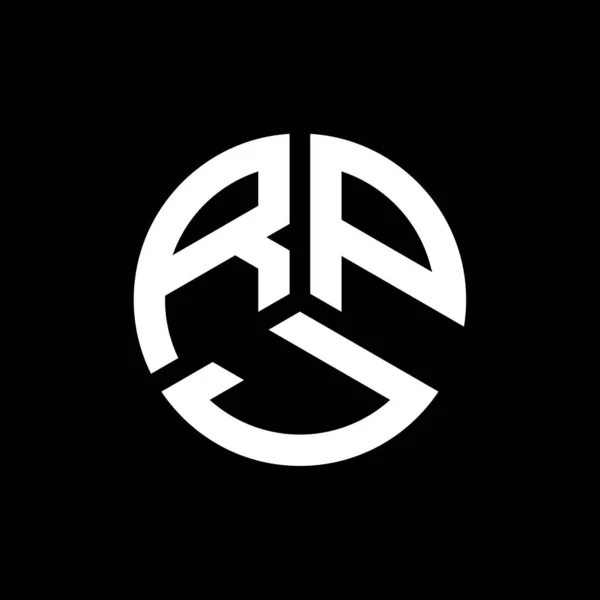 Siyah Arka Planda Rpj Harf Logosu Tasarımı Rpj Yaratıcı Harflerin — Stok Vektör