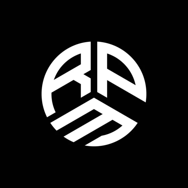 Diseño Del Logotipo Letra Rpm Sobre Fondo Negro Rpm Iniciales — Vector de stock