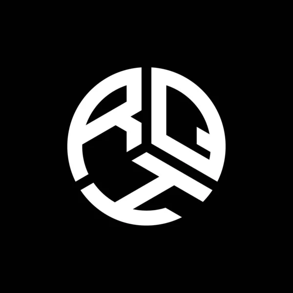 Σχεδιασμός Λογότυπου Γραμμάτων Rqh Μαύρο Φόντο Δημιουργικά Αρχικά Rqh Έννοια — Διανυσματικό Αρχείο