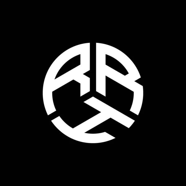 Σχεδιασμός Λογότυπου Γραμμάτων Rrh Μαύρο Φόντο Rrh Δημιουργική Αρχικά Γράμμα — Διανυσματικό Αρχείο