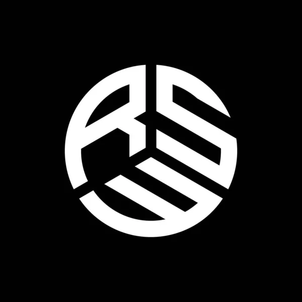 Rsw Desain Logo Huruf Pada Latar Belakang Hitam Rsw Kreatif - Stok Vektor