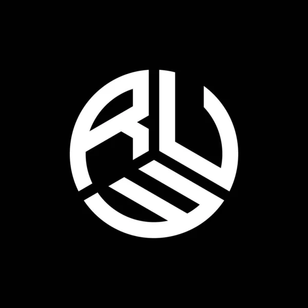 Diseño Del Logotipo Letra Rux Sobre Fondo Negro Rux Iniciales — Archivo Imágenes Vectoriales