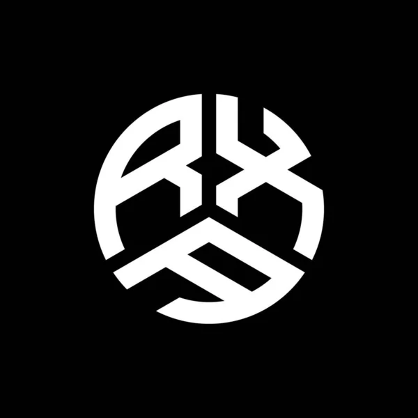 Diseño Del Logotipo Letra Rxa Sobre Fondo Negro Rxa Iniciales — Archivo Imágenes Vectoriales