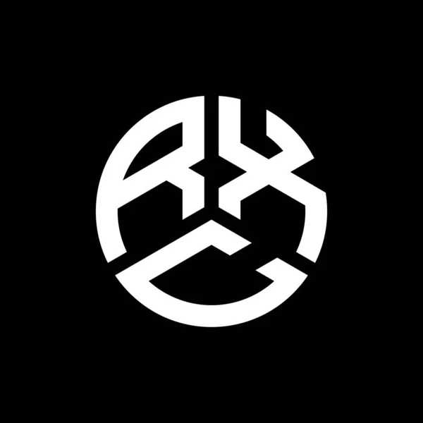 Rxc Design Logotipo Carta Fundo Preto Rxc Iniciais Criativas Conceito — Vetor de Stock