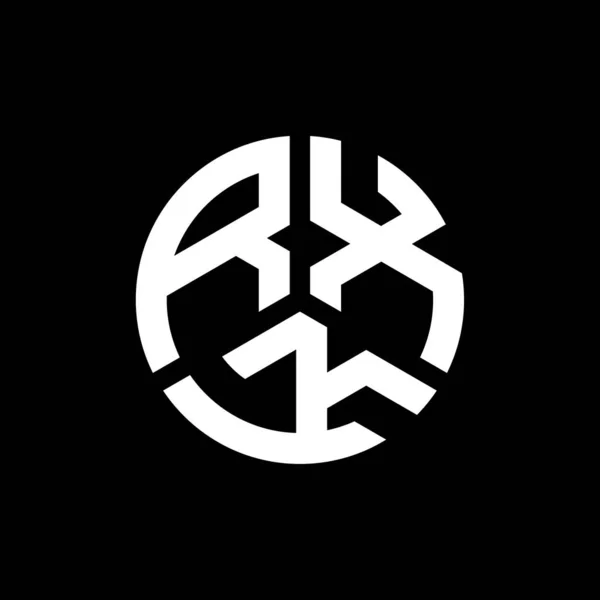 Diseño Del Logotipo Letra Rxk Sobre Fondo Negro Rxk Iniciales — Vector de stock