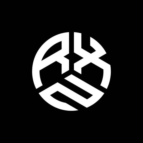 Diseño Del Logotipo Letra Rxn Sobre Fondo Negro Rxn Iniciales — Vector de stock