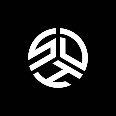 Siyah arkaplanda SDH harf logosu tasarımı. SDH yaratıcı harflerin baş harfleri logo kavramı. SDH harf tasarımı.