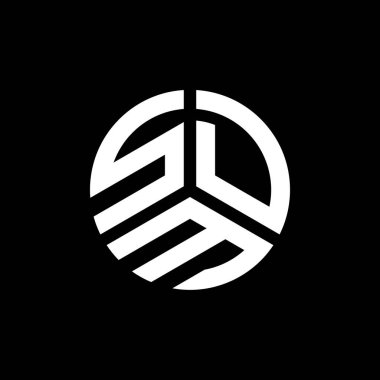 Siyah arkaplanda SDM harf logosu tasarımı. SDM yaratıcı harflerin baş harfleri logo kavramı. SDM harf tasarımı.