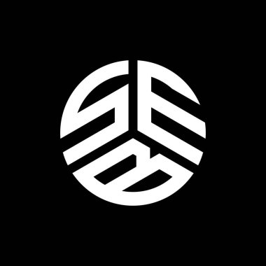 Siyah arka planda SEB harfi logo tasarımı. SEB yaratıcı harf logosu konsepti. SEB harf tasarımı.