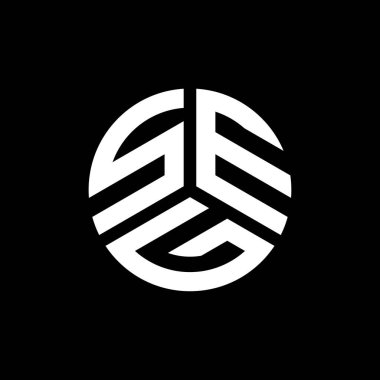 SEG harfi logo tasarımı siyah arka planda. SEG yaratıcı harflerin baş harfleri logo kavramı. SEG harf tasarımı.