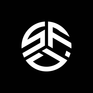 Siyah arka planda SFD harf logosu tasarımı. SFD yaratıcı harflerin baş harfleri logo konsepti. SFD harf tasarımı.