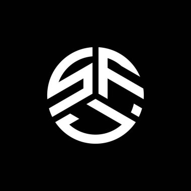 Siyah arka planda SFJ harf logosu tasarımı. SFJ yaratıcı harflerin baş harfleri logo kavramı. SFJ harf tasarımı.