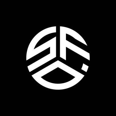 Siyah arka planda SFO harfi logosu tasarımı. SFO yaratıcı harflerin baş harfleri logo kavramı. SFO harfi tasarımı.