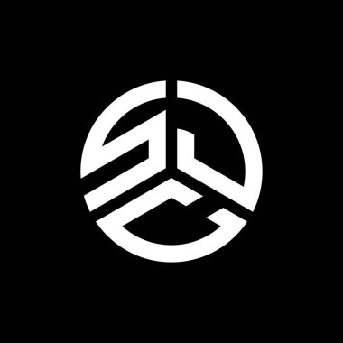 Siyah arkaplan üzerine SJC harf logosu tasarımı. SJC yaratıcı harflerin baş harfleri logo kavramı. SJC harf tasarımı.