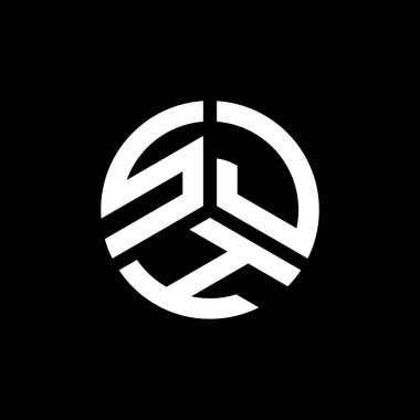 Siyah arkaplanda SJH harf logosu tasarımı. SJH yaratıcı harflerin baş harfleri logo kavramı. SJH harf tasarımı.