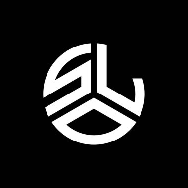 Siyah arka planda SLO harf logosu tasarımı. SLO yaratıcı harflerin baş harfleri logo kavramı. SLO harf tasarımı.