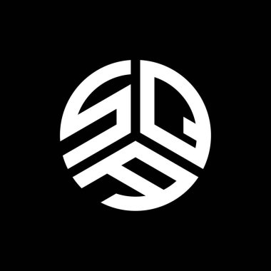 Siyah arka planda SQA harf logosu tasarımı. SQA yaratıcı harflerin baş harfleri logo kavramı. SQA harf tasarımı.