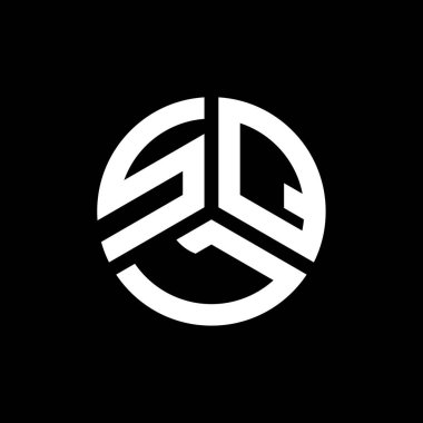 Siyah arkaplanda SQL harf logosu tasarımı. SQL yaratıcı harflerin baş harfleri logo kavramı. SQL harf tasarımı.