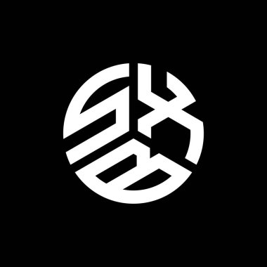 Siyah arkaplanda SXB harf logosu tasarımı. SXB yaratıcı harflerin baş harfleri logo kavramı. SXB harf tasarımı.