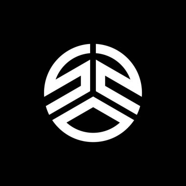 Siyah arka planda SZO harf logosu tasarımı. SZO yaratıcı harflerin baş harfleri logo kavramı. SZO harf tasarımı.