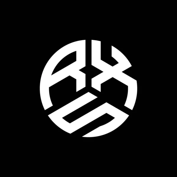 Rxs Design Logotipo Carta Fundo Preto Rxs Iniciais Criativas Conceito — Vetor de Stock