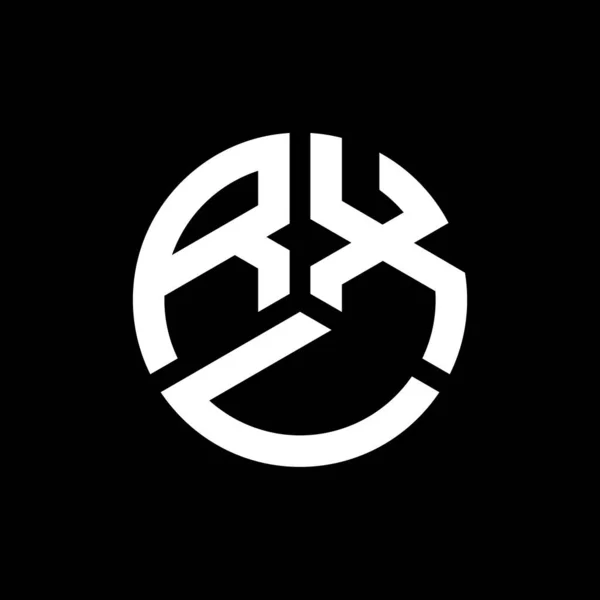 Diseño Del Logotipo Letra Rxu Sobre Fondo Negro Rxu Iniciales — Vector de stock