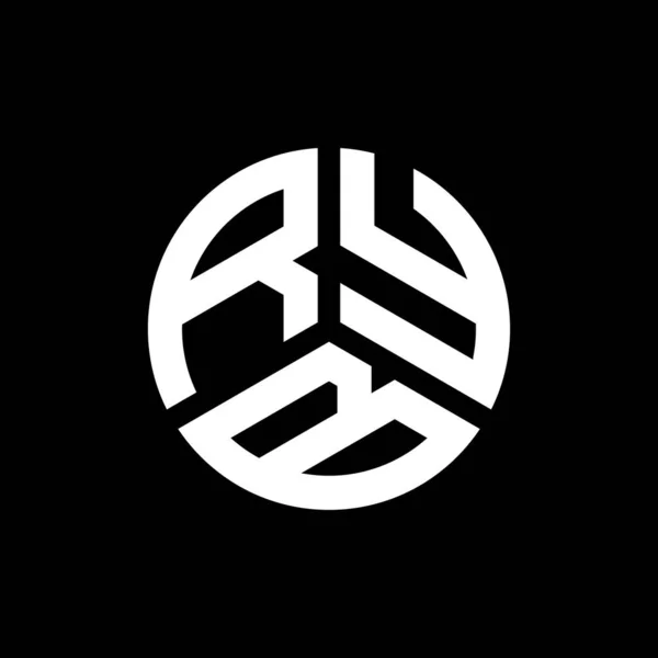 Prinryb Logo Ontwerp Zwarte Achtergrond Ryb Creatieve Initialen Letter Logo — Stockvector