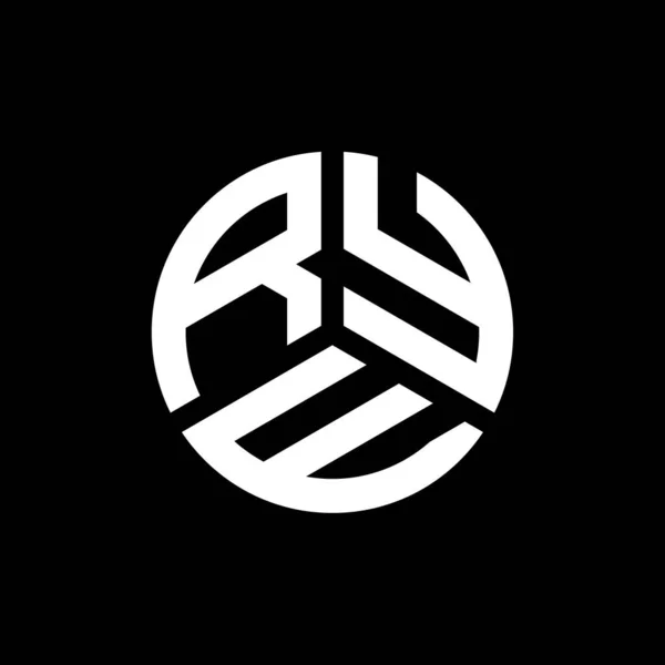 Diseño Del Logotipo Letra Rye Sobre Fondo Negro Rye Iniciales — Vector de stock