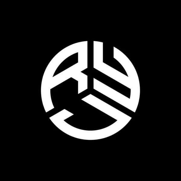 Diseño Del Logotipo Letra Ryj Sobre Fondo Negro Ryj Iniciales — Archivo Imágenes Vectoriales