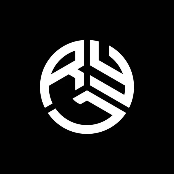 Ryl Letter Logo Design Black Background Ryl Creative Initials Letter — Stock Vector