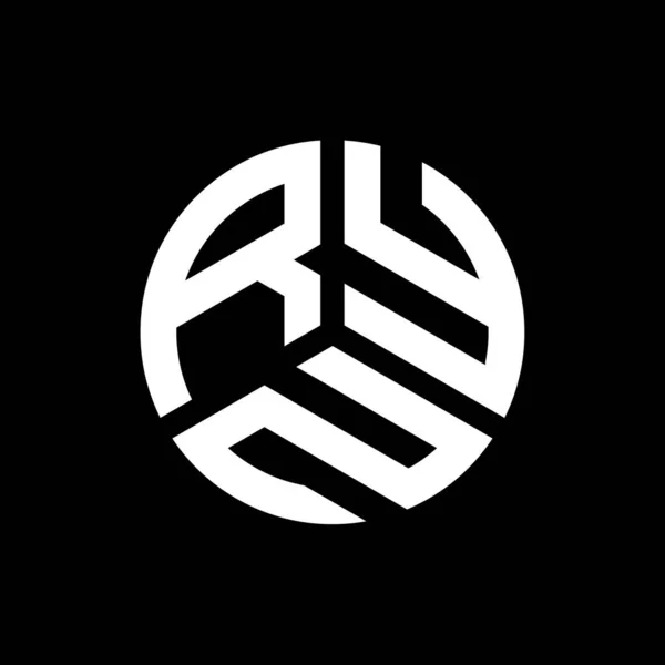 Design Logotipo Letra Ryn Fundo Preto Ryn Iniciais Criativas Conceito — Vetor de Stock