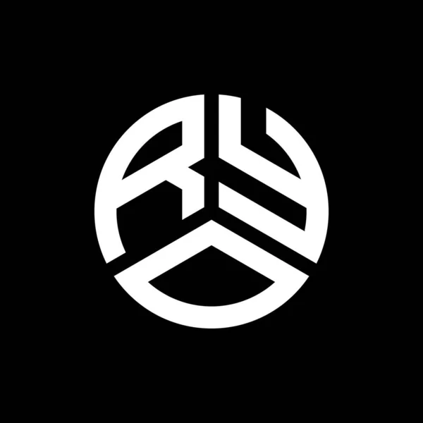 Design Logo Literei Ryo Fundal Negru Ryo Creativ Iniţiale Litera — Vector de stoc