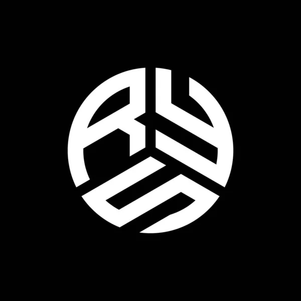 Siyah Arka Planda Rys Harfi Logo Tasarımı Rys Yaratıcı Harflerin — Stok Vektör