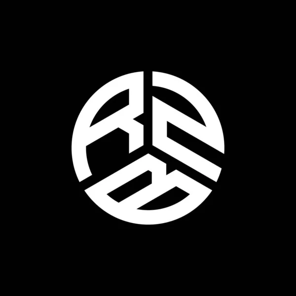 Logo Lettera Rzb Disegno Sfondo Nero Logo Creativo Con Lettere — Vettoriale Stock