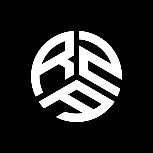 Logo Lettera Rza Sfondo Nero Logo Creativo Con Lettere Iniziali — Vettoriale Stock