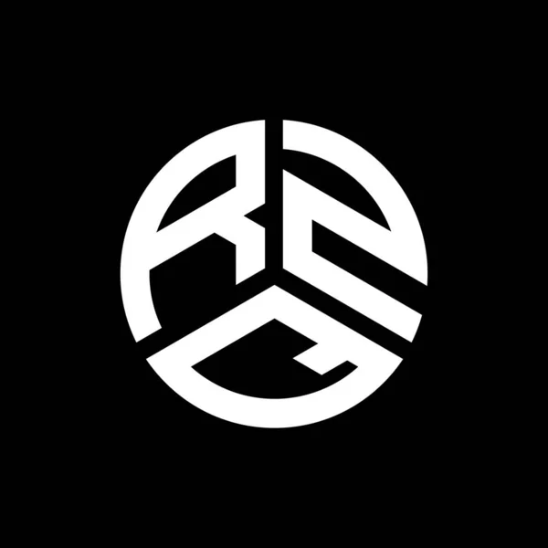 Logo Lettera Rzq Disegno Sfondo Nero Logo Creativo Con Lettere — Vettoriale Stock