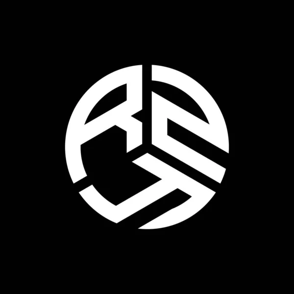 Siyah Arka Planda Rzy Harf Logosu Tasarımı Rzy Yaratıcı Harflerin — Stok Vektör