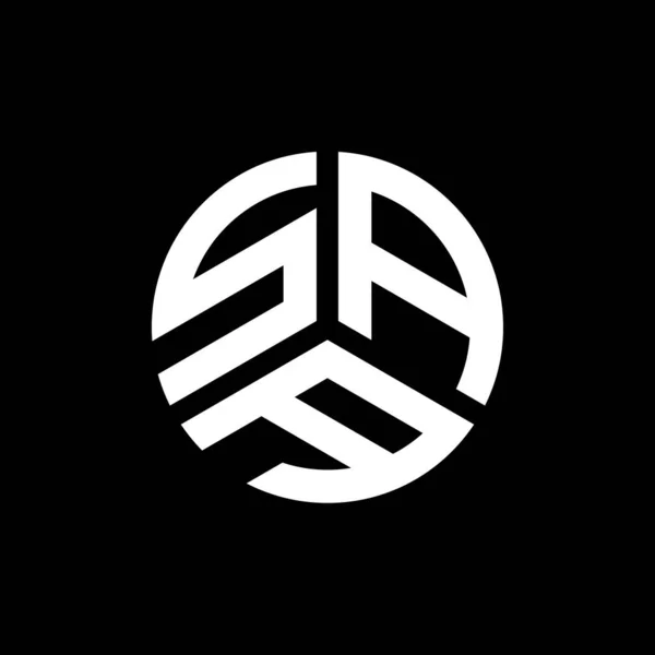 Saa Logo Ontwerp Zwarte Achtergrond Saa Creatieve Initialen Letter Logo — Stockvector