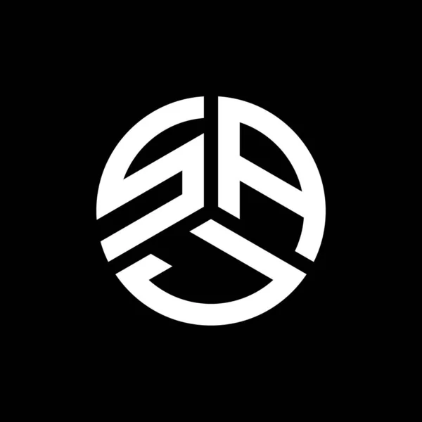 Saj Logo Ontwerp Zwarte Achtergrond Saj Creatieve Initialen Letter Logo — Stockvector