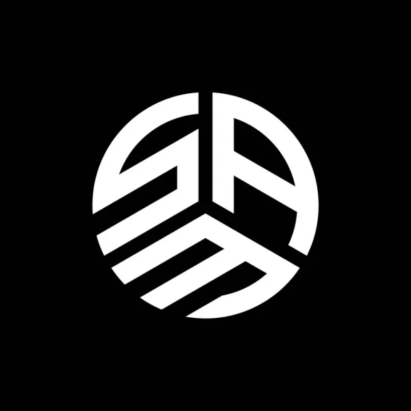 Дизайн Логотипа Sam Чёрном Фоне Sam Креативные Инициалы Буквенная Концепция — стоковый вектор