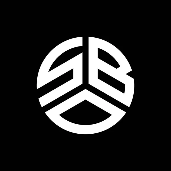 Diseño Del Logotipo Letra Sbo Sobre Fondo Negro Sbo Iniciales — Vector de stock