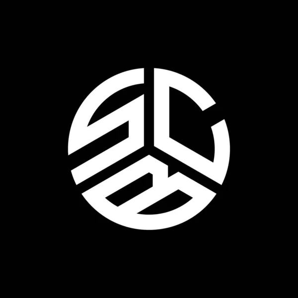 Siyah Arka Planda Scb Harfi Logo Tasarımı Scb Yaratıcı Harflerin — Stok Vektör