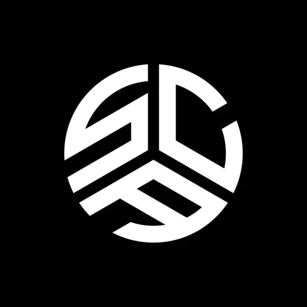 Siyah Arka Planda Sca Harf Logosu Tasarımı Sca Yaratıcı Harfler — Stok Vektör