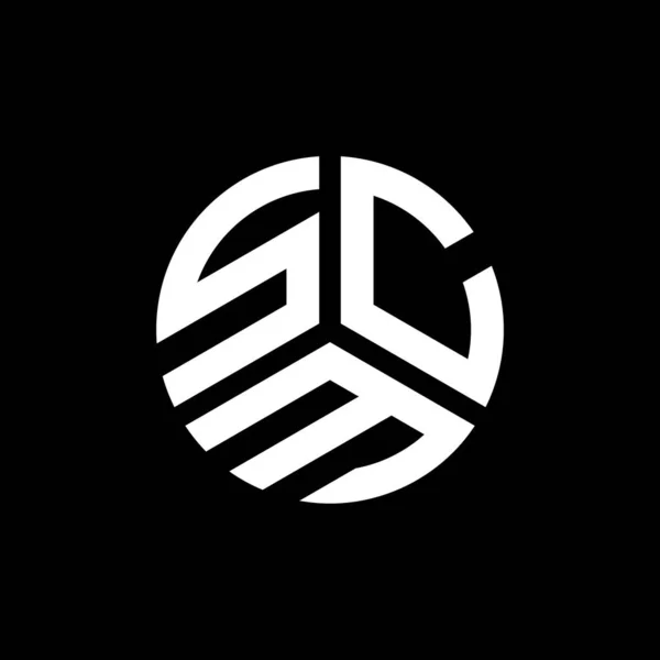 黒い背景にScm文字のロゴデザイン Scmクリエイティブイニシャルレターロゴコンセプト Scm文字デザイン — ストックベクタ
