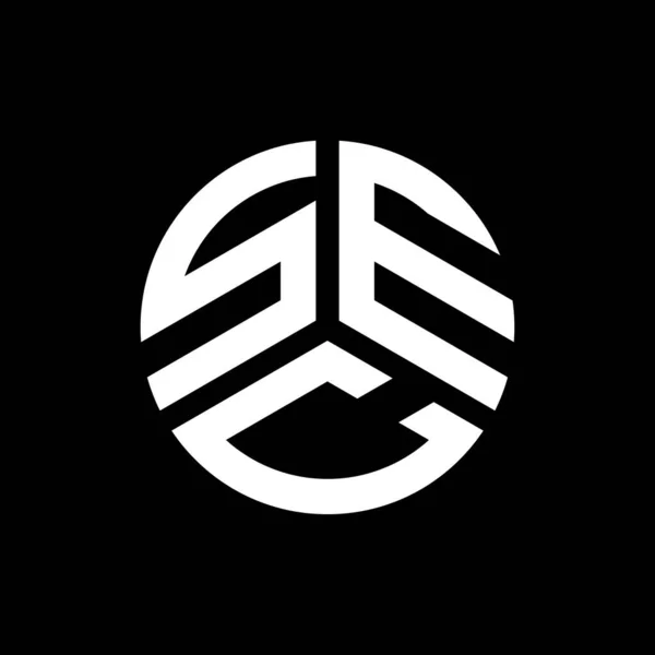 Sec Harfi Logo Tasarımı Siyah Arkaplan Üzerine Sec Yaratıcı Harflerin — Stok Vektör